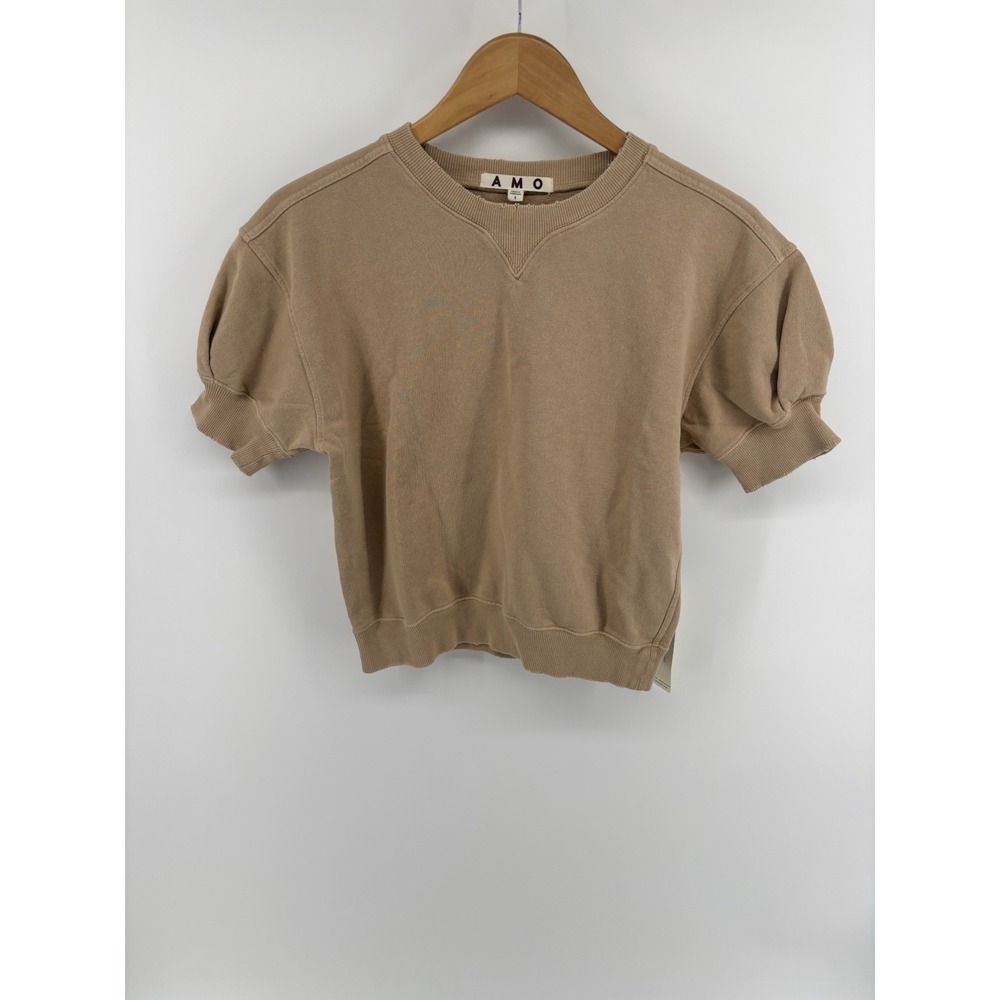 NWT AMO Eileen Sweatshirt Sz S Sporty Preppy Momcore Cottagecore Chic MSRP $178